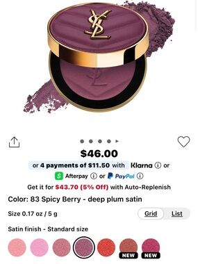 Yves Saint Laurent Eyeshadow Cushion - Spicy Berry Plum